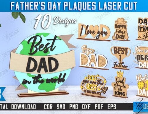 Paquete De Placas Para El Dia Del Padre Creativo Digital